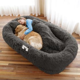 Human Dog Bed, Large Size Fits You And Pets, Washable Faux Fur Dog Bed For People Doze Off, Napping Orthopedic Dog Bed, Present Plump Pillow, Blanket, (Option: DarkGrey-6XL71Lx45Wx12Th) Human Dog Bed, Large Size Fits You And Pets, Washable Faux Fur Dog Bed For People Doze Off, Napping Orthopedic Dog Bed, Present Plump Pillow, Blanket, (Option: DarkGrey-6XL71Lx45Wx12Th)