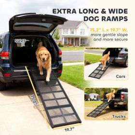 PawHut Dog Car Ramp, Extra Long And Wide, Non-Slip Surface, Folding Portable Pet Ramp For Large, Small & Senior Dogs (Option: Black) PawHut Dog Car Ramp, Extra Long And Wide, Non-Slip Surface, Folding Portable Pet Ramp For Large, Small & Senior Dogs (Option: Black)