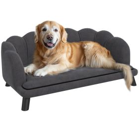 Pearl Design Pet Sofa for Medium and Large Sized Dogs, Pet Bed with Cushion and Solid Wood Legs, Charcoal Gray (Option: Grey-1010x620x275 mm) Pearl Design Pet Sofa for Medium and Large Sized Dogs, Pet Bed with Cushion and Solid Wood Legs, Charcoal Gray (Option: Grey-1010x620x275 mm)